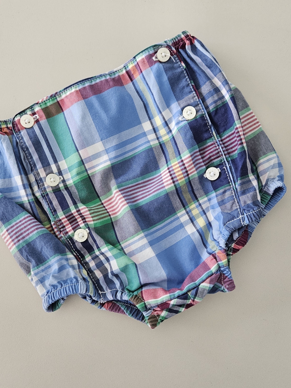 Ralph Lauren Blue Multicolor Plaid Baby Shorts